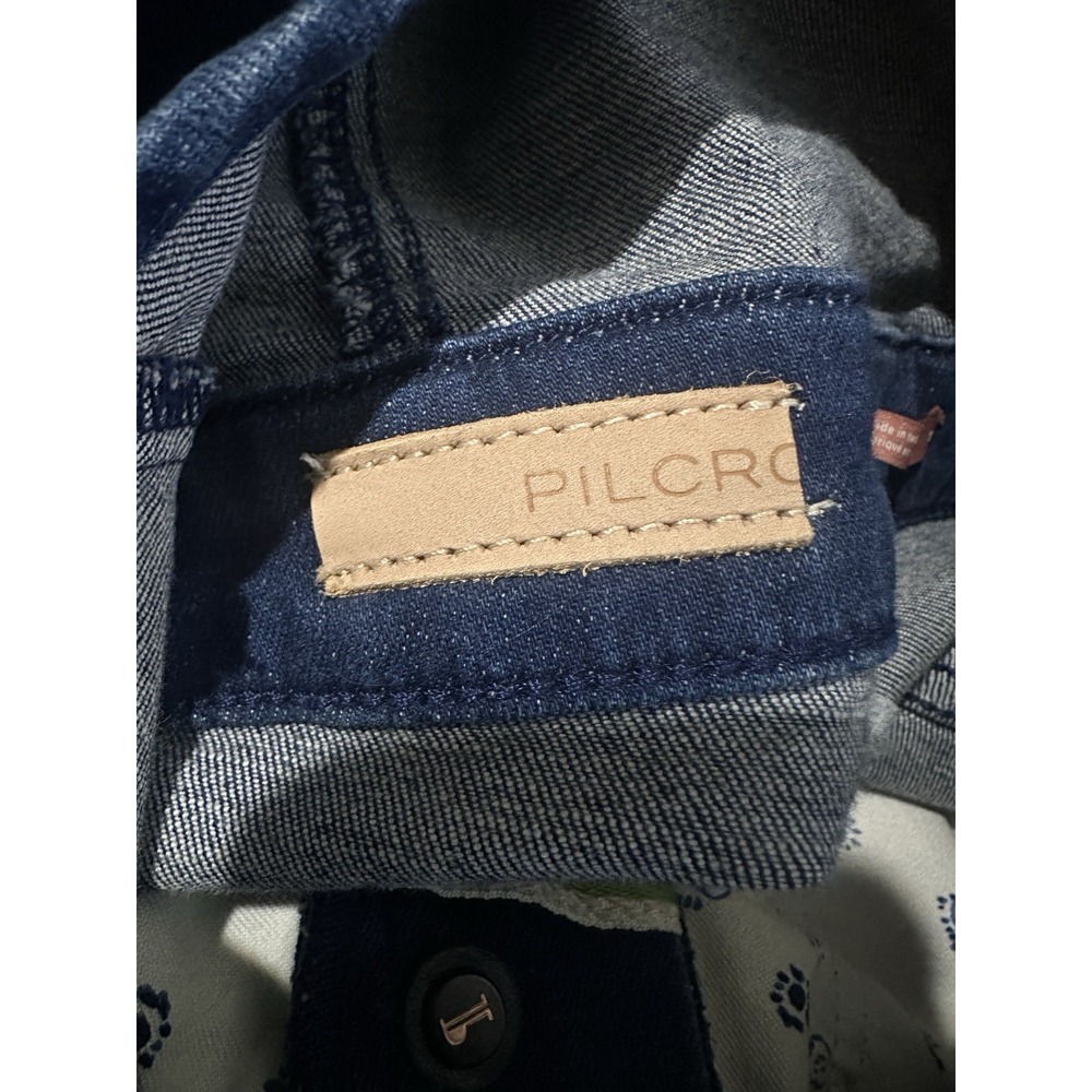 Anthropologie x Pilcro Blue Denim Button Front Overalls Size 31 Stretch Cotton - Picture 12 of 15
